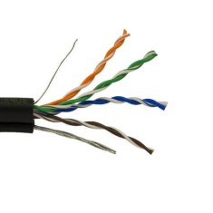 Кабель Витая Пара UTP(PEM) 4x2x(0,51мм.CU), черный c тросом, Cat.5e, 1м Кабель Витая Пара UTP(PEM) 4x2x(0,51мм.CU), черный c тросом, Cat.5e, 1м