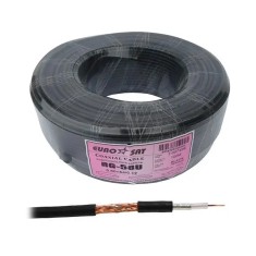Кабель коаксиальный RG-58U 50 ОМ (0.8СU+2.9PE+Al foil+64х0,12CCA), диам - 5мм, чёрный, 100м