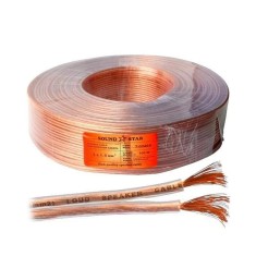 Кабель акустический 2х1,5мм.кв., CCA, прозрачный, 100м