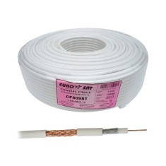 Кабель коаксиальный RG-6 (1,02CCS+96/0,12CCA), диам.-6,8мм, белый, 25м Кабель коаксиальный RG-6 (1,02CCS+96/0,12CCA), диам.-6,8мм, белый, 25м