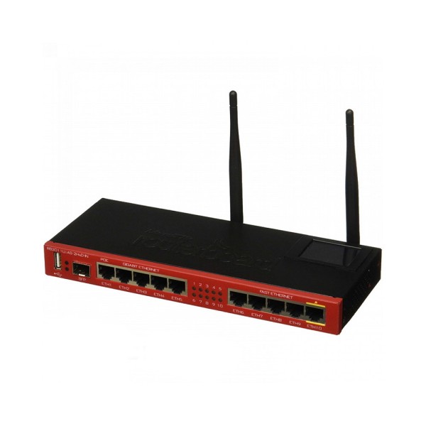 Wi-Fi маршрутизатор MikroTik RB2011UiAS-2HnD-IN 10-портовий