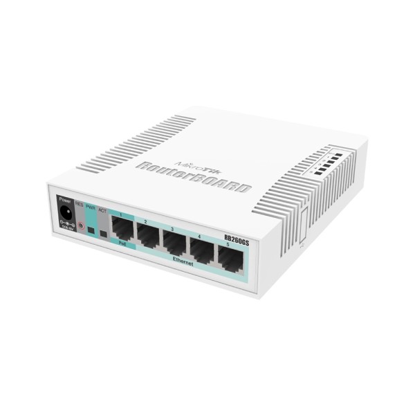 Коммутатор MikroTik RB260GS 5-портовый гигабитный управляемый (CSS106-5G-1S)