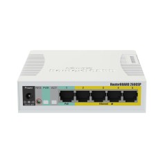 Комутатор MikroTik RB260GSP PoE 5-портовий гігабітний керований (CSS106-1G-4P-1S) Комутатор MikroTik RB260GSP PoE 5-портовий гігабітний керований (CSS106-1G-4P-1S)