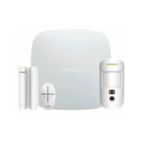 Комплект охоронної сигналізації з LTE Ajax StarterKit Cam Plus (8EU) UA white