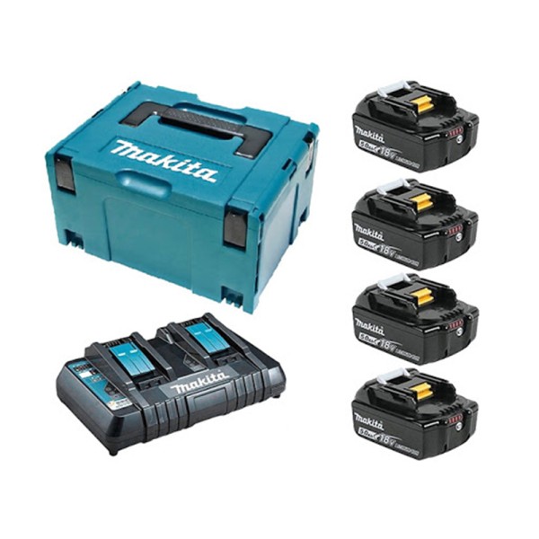 Набор аккумуляторов LXT Makita BL1850Bx4, DC18RD, Makpac (MKP3PT184)