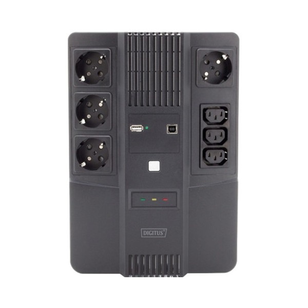 ДБЖ DIGITUS DN-170110 All-in-One 600VA/360W LED 4xSchuko/3xC13 RJ45 USB
