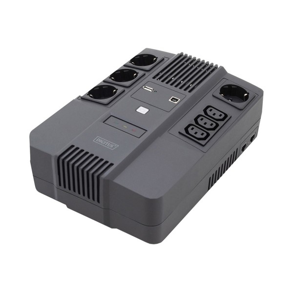 ДБЖ DIGITUS DN-170110 All-in-One 600VA/360W LED 4xSchuko/3xC13 RJ45 USB