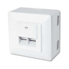 Настінна розетка DIGITUS DN-9006-N cat. 6 STP 2xRJ45 8P8C для зовнішньої проводки Настінна розетка DIGITUS DN-9006-N cat. 6 STP 2xRJ45 8P8C для зовнішньої проводки