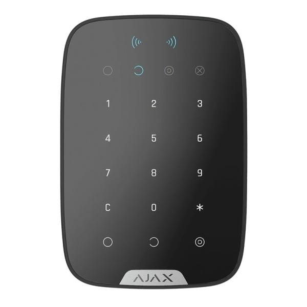 Безпровідна сенсорна клавіатура Ajax Keypad Plus з підтримкою безконтактних карт та брелків, чорна