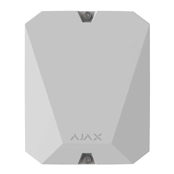 Модуль Ajax MultiTransmitter для підключення провідної сигналізації до Ajax і управління охороною в додатку, білий