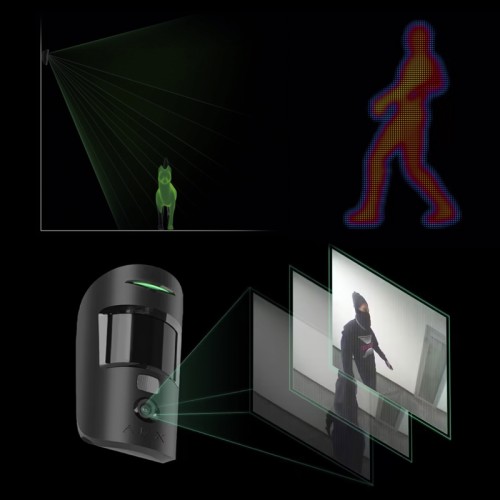 Безпровідний датчик руху Ajax MotionCam (PhOD), знімаючий фото по тривозі, чорний - 2