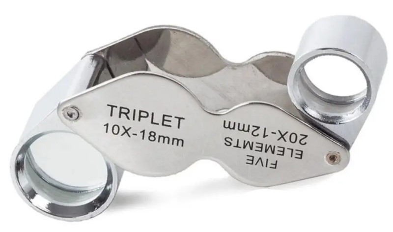 Лупа ювелирная Magnifier MG22188А, увел.- 10X,20X, диам.- 12мм, 8мм - 1