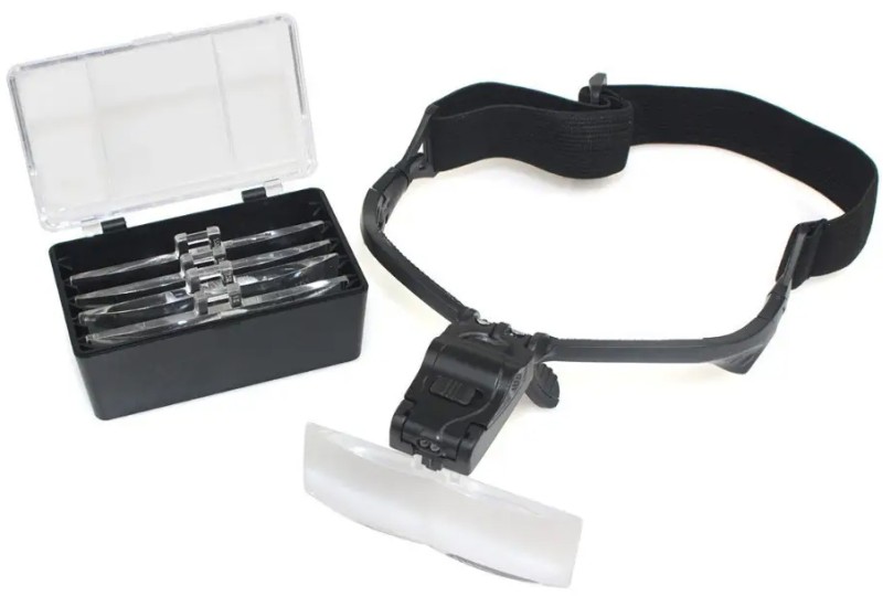 Лупа-очки бинокулярные Magnifier 9892B, увел.- 1X-3.5Х с Led - 1