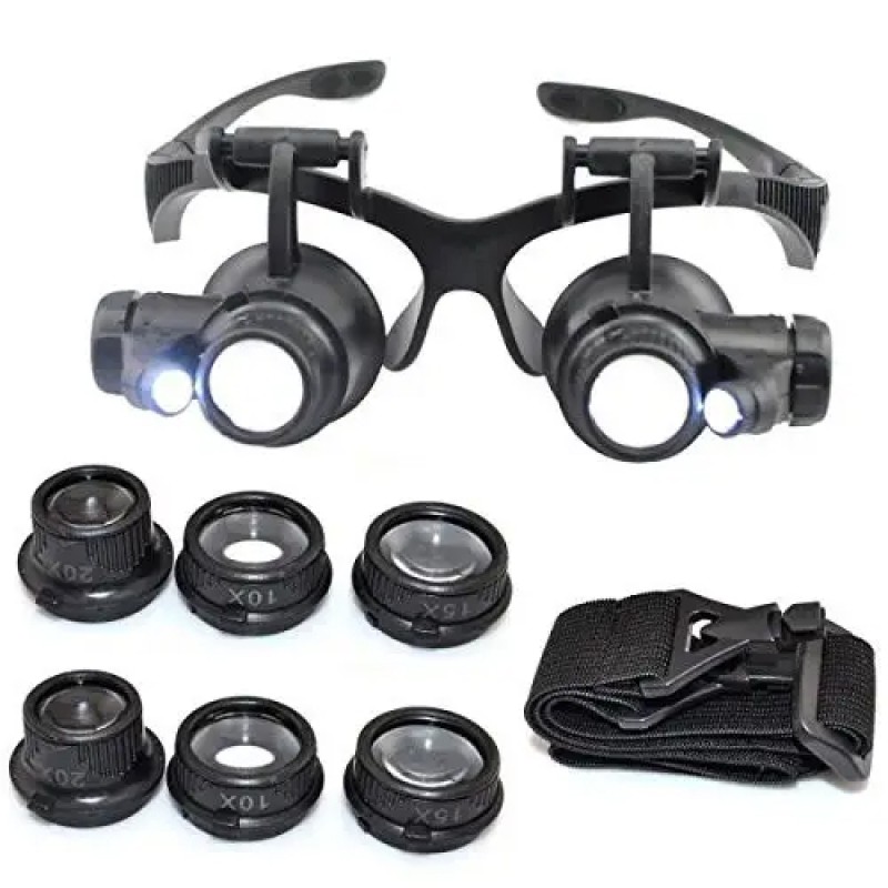Лупа-окуляри бінокулярні Magnifier 9892G, збіль.- 10X-25Х з Led - 1