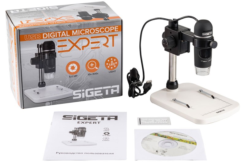 Цифровий мікроскоп SIGETA Expert 10-300x 5.0Mpx - 1