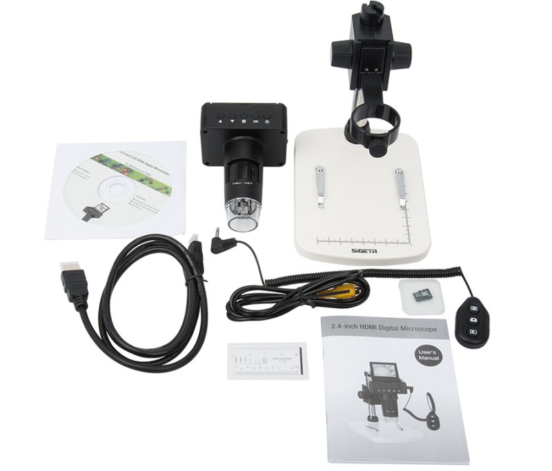 Цифровий мікроскоп SIGETA Superior 10-220x 2.4" LCD 1080P HDMI/USB/TV - 1
