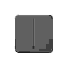 Кнопка для двухклавишного выключателя Ajax SoloButton 2-gang for LightSwitch Graphite