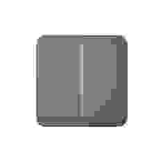 Кнопка для двухклавишного выключателя Ajax SoloButton 2-gang for LightSwitch Grey