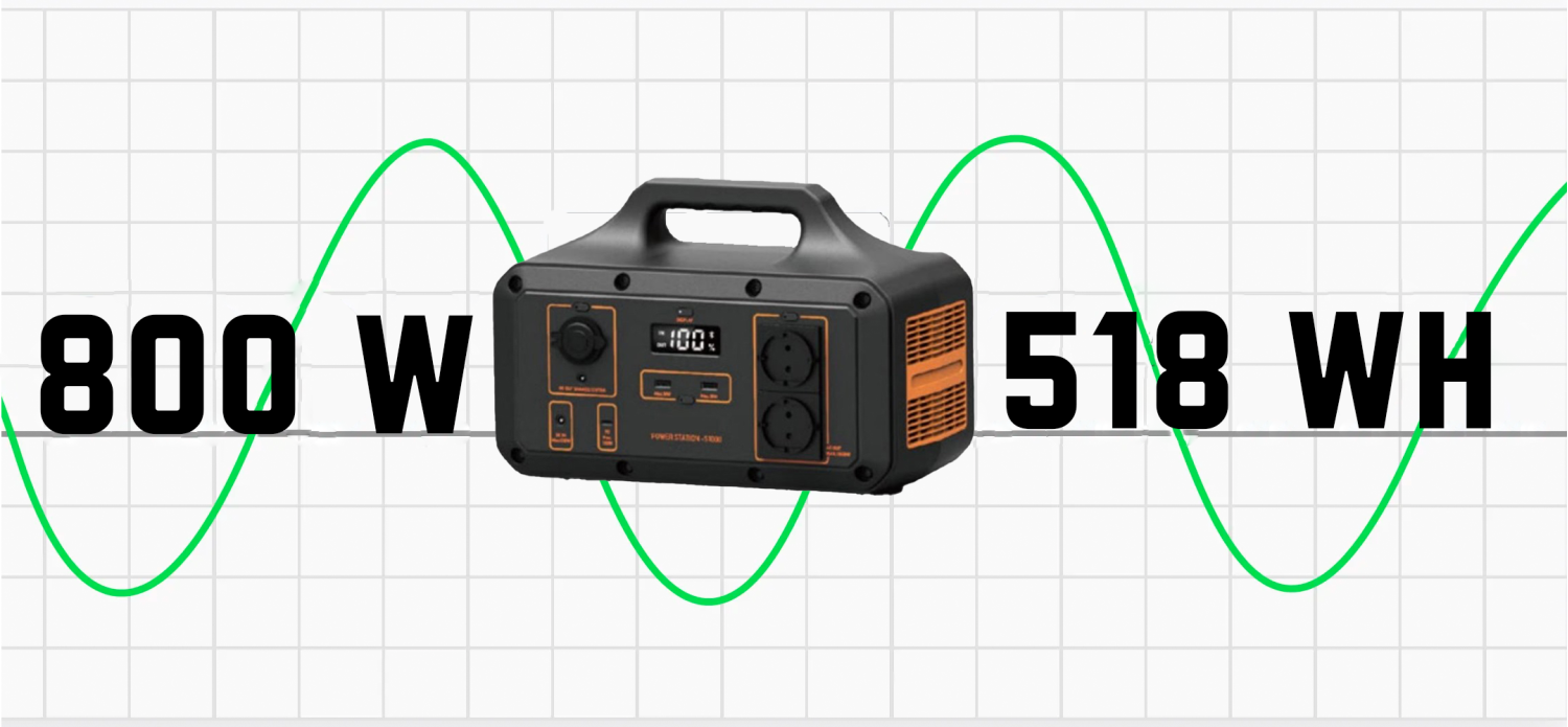 Портативная зарядная станция PPS S500F 800 Вт, 518 Вч - 3