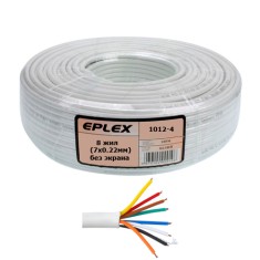 Кабель сигнальный EPLEX 8 жил (7х0.22мм) без экрана, CU, 100м, белый Кабель сигнальный EPLEX 8 жил (7х0.22мм) без экрана, CU, 100м, белый
