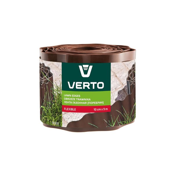 Стрічка газонна Verto 10см x 9м, коричнева (15G513)