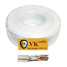 Кабель сигнальный VKcable 24 жилы (7х0.22мм) в экране, CU, 100м, белый Кабель сигнальный VKcable 24 жилы (7х0.22мм) в экране, CU, 100м, белый