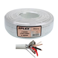 Кабель сигнальный EPLEX 2 жилы (7х0.22мм) в экране, CU, 100м, белый Кабель сигнальный EPLEX 2 жилы (7х0.22мм) в экране, CU, 100м, белый