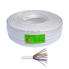 Кабель сигнальный VKcable 16 жил (7х0.22мм) без экрана, CCA, 100м, белый Кабель сигнальный VKcable 16 жил (7х0.22мм) без экрана, CCA, 100м, белый