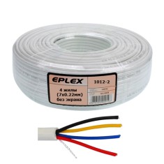 Кабель сигнальный EPLEX 4 жилы (7х0.22мм) без экрана, CU, 100м, белый Кабель сигнальный EPLEX 4 жилы (7х0.22мм) без экрана, CU, 100м, белый