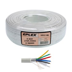 Кабель сигнальный EPLEX 6 жил (7х0.22мм) в экране, CCA, 100м, белый Кабель сигнальный EPLEX 6 жил (7х0.22мм) в экране, CCA, 100м, белый