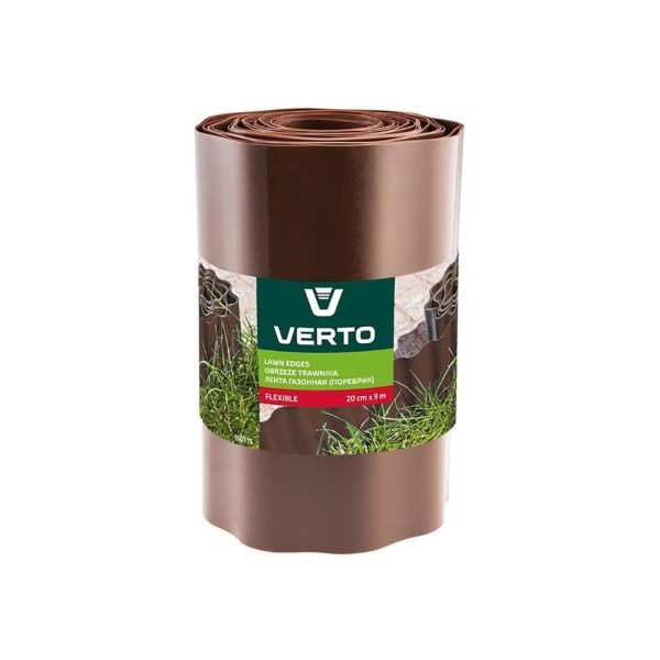 Лента газонная Verto 20см x 9м, коричневая (15G515)