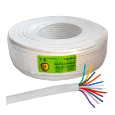 Кабель сигнальный VKcable 12 жил (7х0.22мм) без экрана, CCA, 100м, белый Кабель сигнальный VKcable 12 жил (7х0.22мм) без экрана, CCA, 100м, белый