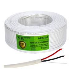 Кабель сигнальный VKcable 2 жилы (7х0.22мм) без экрана, CCA, 100м, белый Кабель сигнальный VKcable 2 жилы (7х0.22мм) без экрана, CCA, 100м, белый
