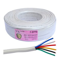 Кабель сигнальный VKcable 6 жил (7х0.22мм) без экрана, CU, 100м, белый Кабель сигнальный VKcable 6 жил (7х0.22мм) без экрана, CU, 100м, белый