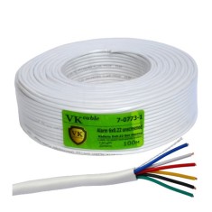 Кабель сигнальный VKcable 6 жил (7х0.22мм) без экрана, CCA, 100м, белый Кабель сигнальный VKcable 6 жил (7х0.22мм) без экрана, CCA, 100м, белый