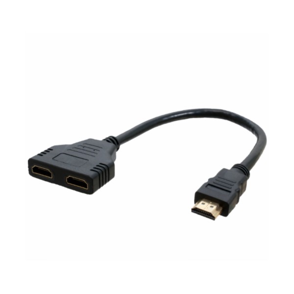Переходник Comp штекер HDMI - гнездо 2хHDMI, 0.2м, gold (CP55559)