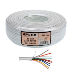 Кабель сигнальный EPLEX 10 жил (7х0.22мм) без экрана, CCA, 100м, белый Кабель сигнальный EPLEX 10 жил (7х0.22мм) без экрана, CCA, 100м, белый