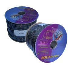 Кабель акустический круглый (2х3.0мм.кв), CU,  100м, черный, на катушке