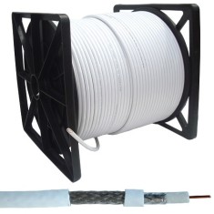 Кабель коаксиальный RG-6/120 (F690BV) CommSpace, одножильный, диам-6.8мм, белый, на катушке, 305м