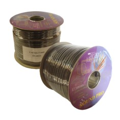 Кабель низькочастотний 2 жили в екрані (діам.3,0x6,0мм), CU, 100м, чорний, плоский, на котушці Кабель низькочастотний 2 жили в екрані (діам.3,0x6,0мм), CU, 100м, чорний, плоский, на котушці