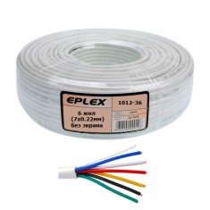 Кабель сигнальный EPLEX 6 жил (7х0.22мм) без экрана, CCA, 100м, белый Кабель сигнальный EPLEX 6 жил (7х0.22мм) без экрана, CCA, 100м, белый