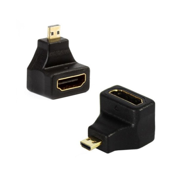 Переходник Comp штекер micro HDMI - гнездо HDMI, угловой, gold (CP555515)