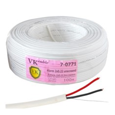 Кабель сигнальный VKcable 2 жилы (7х0.22мм) без экрана, CU, 100м, белый Кабель сигнальный VKcable 2 жилы (7х0.22мм) без экрана, CU, 100м, белый