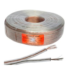 Кабель акустический (2х0.16мм.кв), CCA, 100м, прозрачный