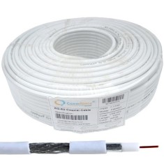 Кабель коаксиальный RG-6/48 (1,02CCS+AL-foil+48x0,12AL), одножильный, диам-6.8мм, белый, 100м