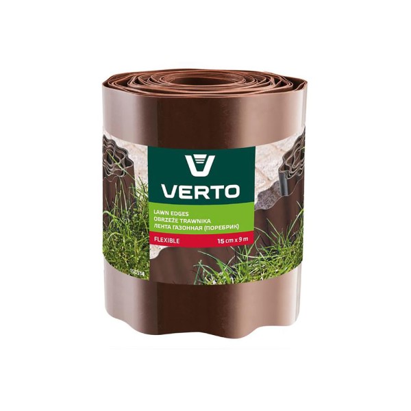 Лента газонная Verto 15см x 9м, коричневая (15G514)