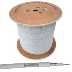 Кабель коаксиальный RG-6 (96%) TY6060 Trilogy, одножильный, диам-7.1мм, белый, на катушке, 305м