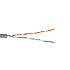 Кабель вита пара UTP Omega 2x2x(0,43мм.CU), сірий, Cat.3, 305м