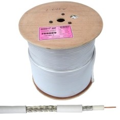 Кабель коаксиальный RG-6 (F690BV) EuroSat, одножильный, диам-6.9мм, белый, на катушке, 305м