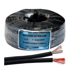 Кабель низькочастотний 2 жили в екрані (діам.2,8х5,6мм), CU, 100м, чорний, плоский Кабель низькочастотний 2 жили в екрані (діам.2,8х5,6мм), CU, 100м, чорний, плоский